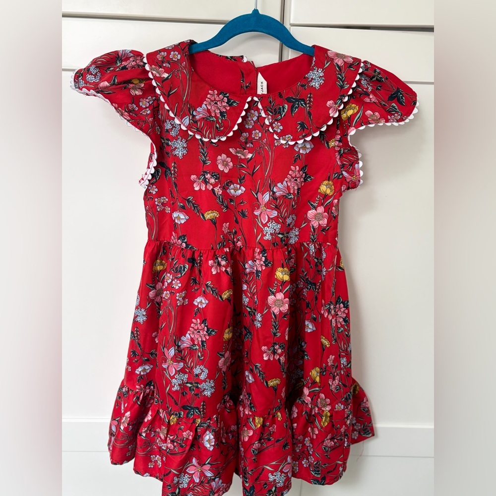 Janie and Jack Vibrant Red Floral Dress